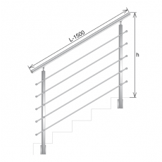 Zábradlie schody BS AISI304, 40x40x2/4xd12/H900/L1