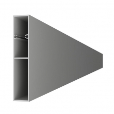 Hliníková lamela, profil 100x19,7x2000mm, sivá