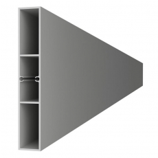 Hliníková lamela, profil 120x19,7x4000mm, sivá
