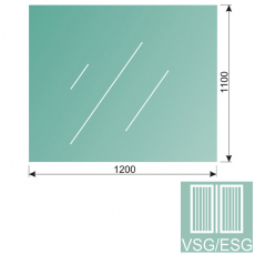 Číre, kalené lepené sklo VSG/ESG