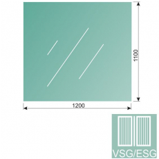 Číre, kalené lepené sklo VSG/ESG