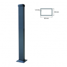 Stĺpik 60x40mm s pätkou ZnPVC 1600mm antracit