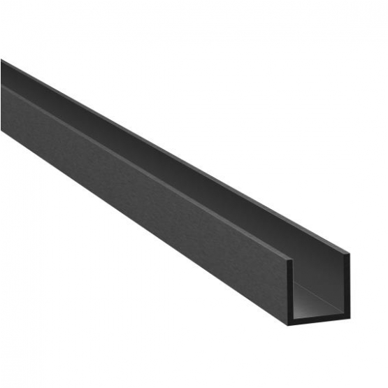 Zasklenie pevné - profil U 20x12x2mm t8mm BLACK