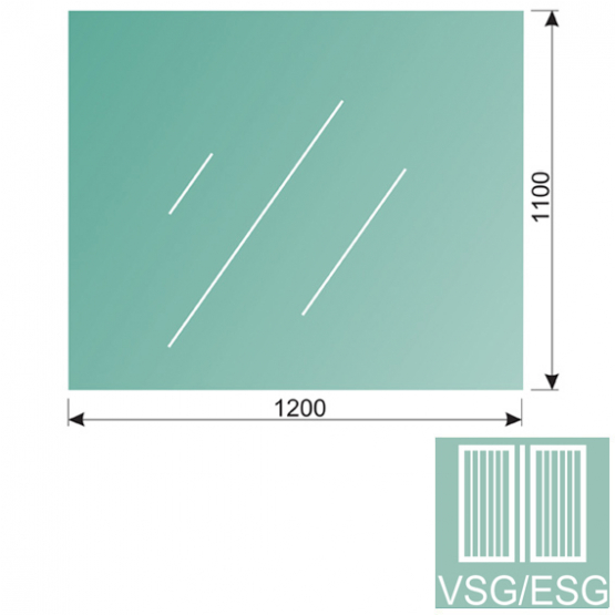 Číre, kalené lepené sklo VSG/ESG