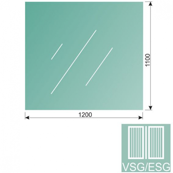 Číre, kalené lepené sklo VSG/ESG